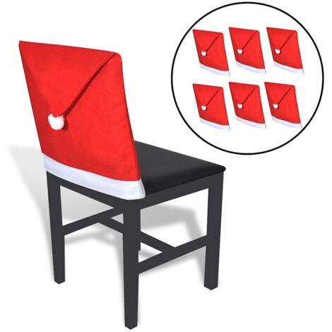 6 Fundas para Respaldo de Silla Modelo Sombrero Papá Noel vidaXL