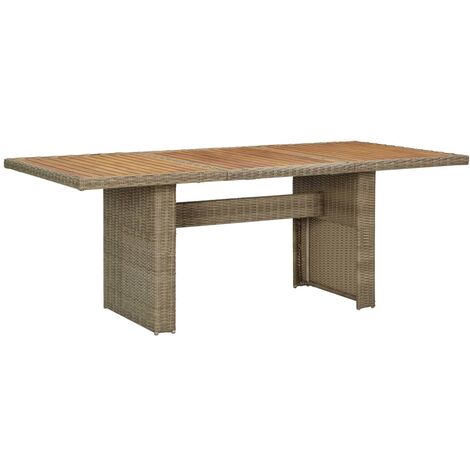 Mesa de comedor de jardín ratán sintético marrón 200x100x74 cm vidaXL (1/5)