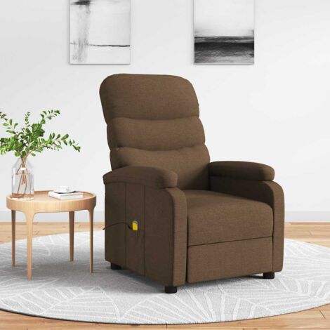 Sillón de masaje eléctrico tela marrón vidaXL