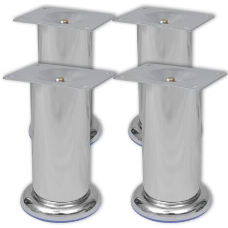 4 Patas Redondas para Sofá 120 mm (Color Cromo) vidaXL