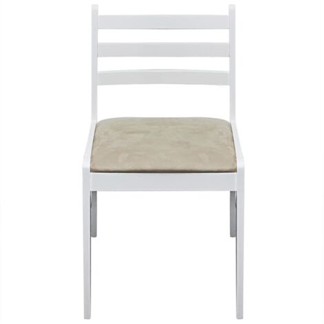 Sillas de comedor 4 uds madera maciza caucho terciopelo blanco vidaXL