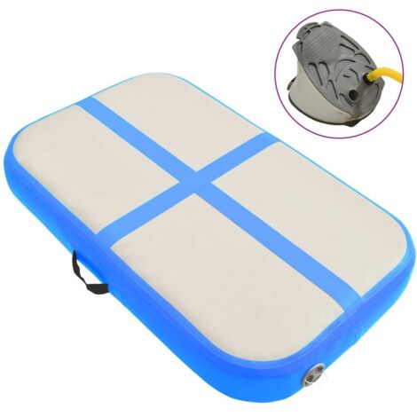 Esterilla inflable de gimnasia con bomba PVC azul 60x100x20 cm vidaXL