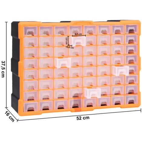 Organizador multicajones con 64 cajones 52x16x37,5 cm vidaXL