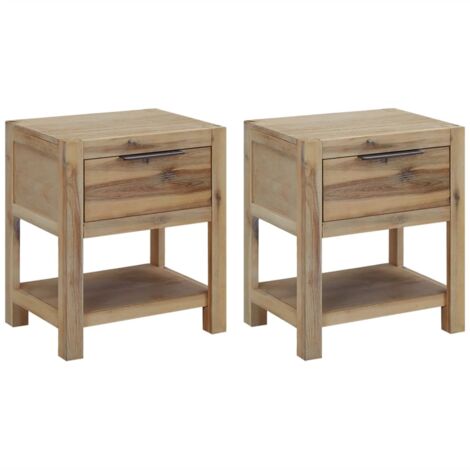 Mesitas de noche con cajones madera acacia maciza 40x30x48 cm vidaXL