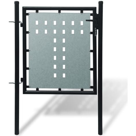 Puerta de valla de jardín negra 100x150 cm vidaXL