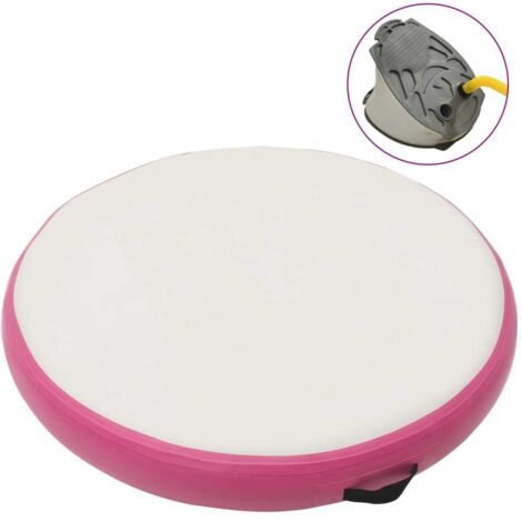 Esterilla inflable de gimnasia y bomba PVC rosa 100x100x20 cm vidaXL