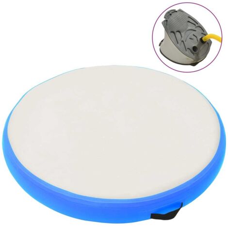 Esterilla inflable de gimnasia y bomba PVC azul 100x100x20 cm vidaXL