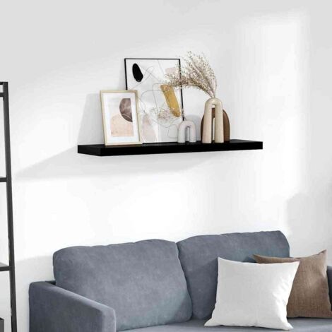 Estante flotante de pared MDF gris brillo 90x23,5x3,8 cm vidaXL (1/5)