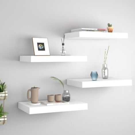 Estantes flotantes de pared 4 uds MDF blanco 40x23,5x3,8 cm vidaXL