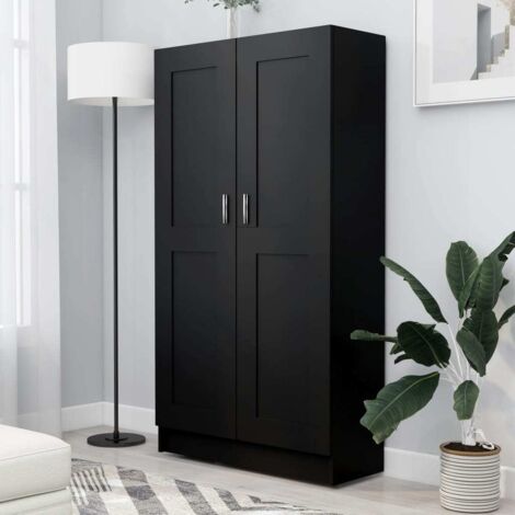 Armario de libros madera contrachapada negro 82,5x30,5x150 cm vidaXL