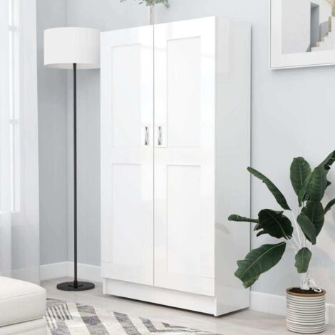 Estantería madera contrachapada blanco brillo 82,5x30,5x150 cm vidaXL