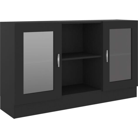Vitrina de madera contrachapada negro 120x30,5x70 cm vidaXL