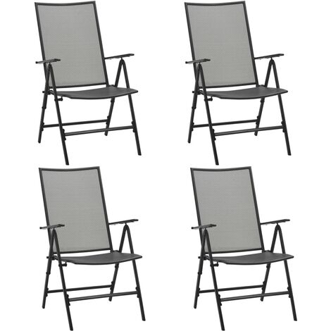 Sillas plegables de malla de acero 4 unidades gris antracita vidaXL