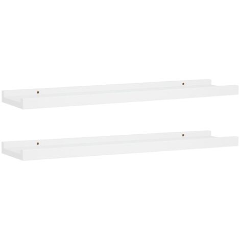Repisa para marcos de fotos 2 uds MDF blanco 60x9x3 cm vidaXL