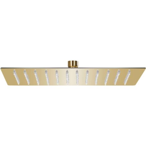 Cabezal ducha efecto lluvia acero inox cuadrado dorado 30x20cm vidaXL