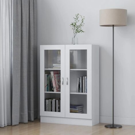 Vitrina de madera contrachapada blanco 82,5x30,5x115 cm vidaXL