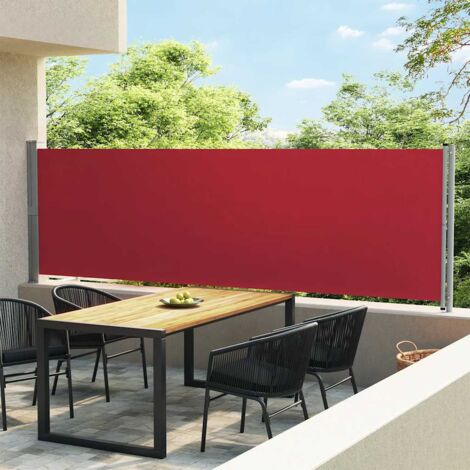 Toldo lateral retráctil para patio rojo 140x600 cm vidaXL
