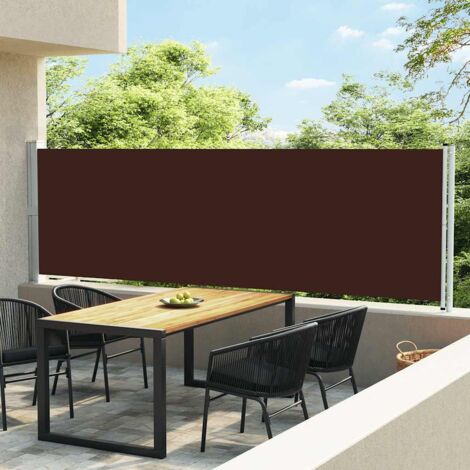 Toldo lateral retráctil para patio marrón 140x600 cm vidaXL