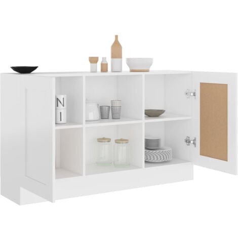 Aparador de madera contrachapada blanco 120x30,5x70 cm vidaXL