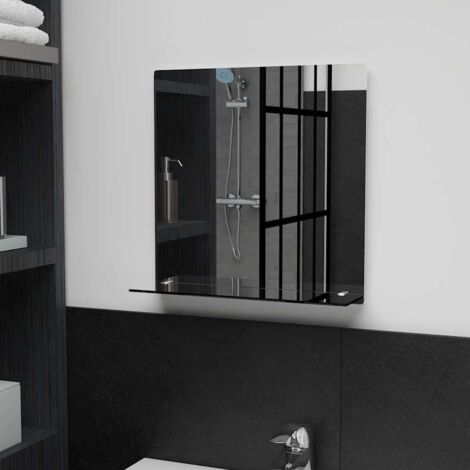 Espejo de pared con estante de vidrio templado 40x40 cm vidaXL