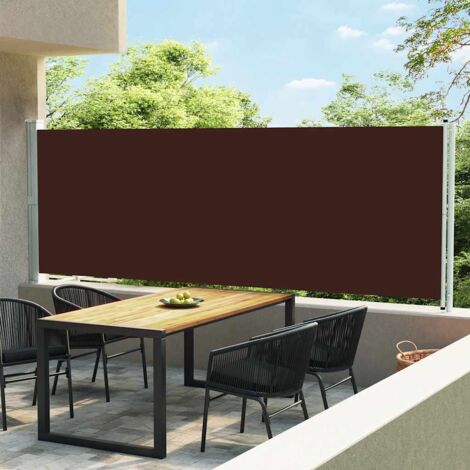 Toldo lateral retráctil para patio marrón 600x160 cm vidaXL