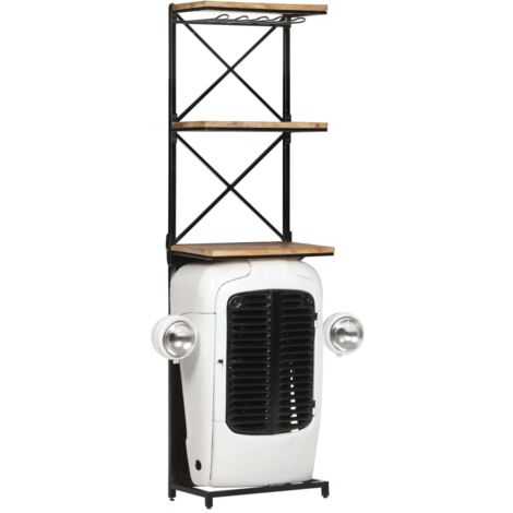 Botellero forma de tractor madera de mango rugosa 49x31x172 cm vidaXL