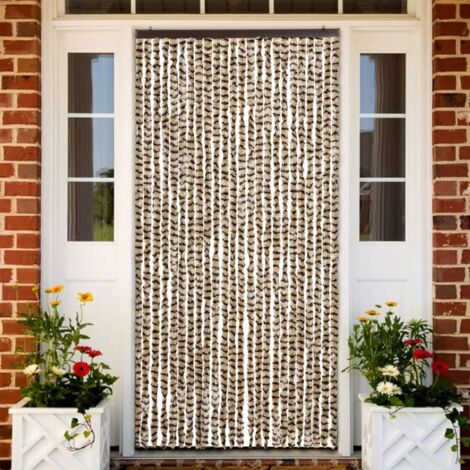 Cortina mosquitera beige y marrón chenilla 100x220 cm vidaXL