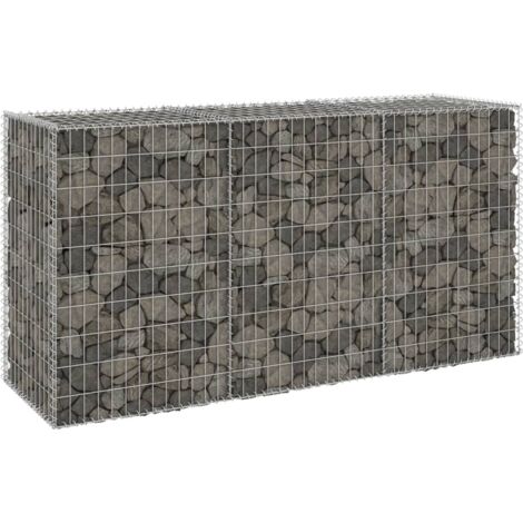 Muro de gaviones con cubiertas acero galvanizado 200x60x100 cm vidaXL