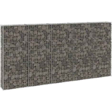 Muro de gaviones con cubiertas acero galvanizado 300x30x150 cm vidaXL