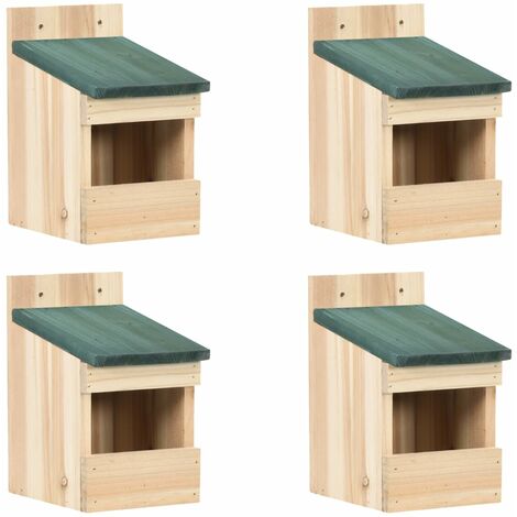 Casa para pájaros 4 unidades madera de abeto 12x16x20 cm vidaXL