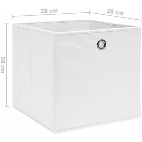 Cajas de almacenaje 4 uds tela no tejida blanco 28x28x28 cm vidaXL