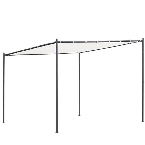 vidaXL Cenador con techo plano 3x3x2,4 m blanco 180 g/m² - Blanco