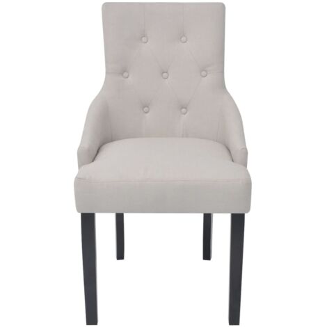 Sillas de comedor 2 unidades tela gris crema vidaXL