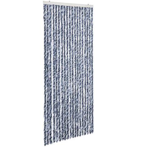 Cortina mosquitera azul y blanco chenilla 56x200 cm vidaXL