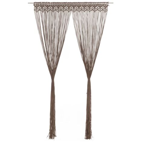 Cortina de macramé algodón gris taupé 140x240 cm vidaXL