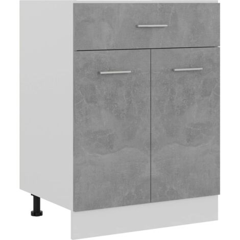 Armario bajo cajón madera ingeniería gris hormigón 60x46x81,5cm vidaXL