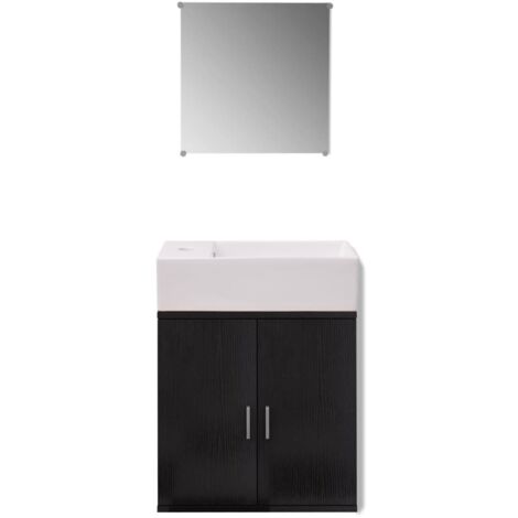 Conjunto de mueble y lavabo 3 piezas negro vidaXL