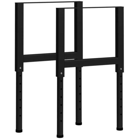 Estructura de banco de trabajo 2 uds metal 55x(69-95,5)cm negro vidaXL