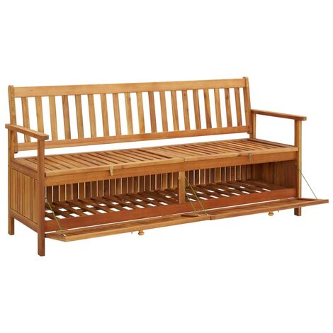 vidaXL Banco de Jardín Almacenamiento Madera Acacia Caja Asiento de Exterior