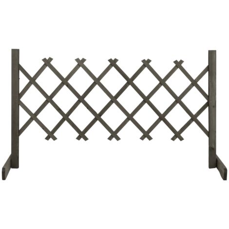 Valla de jardín enrejado madera maciza de abeto gris 120x60 cm vidaXL