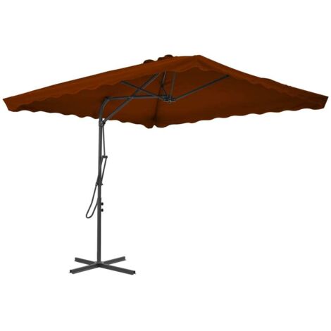 Sombrilla de jardín con palo de acero terracota 250x250x230 cm vidaXL