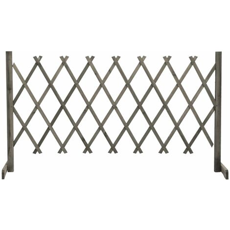 Valla de jardín enrejado madera maciza de abeto gris 150x80 cm vidaXL