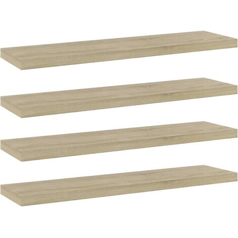 Estante estantería 4 uds contrachapada roble Sonoma 40x10x1,5cm vidaXL (1/5)