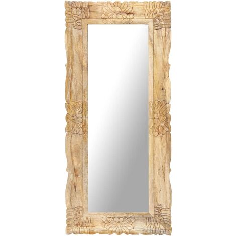 Espejo de madera maciza de mango 110x50 cm vidaXL