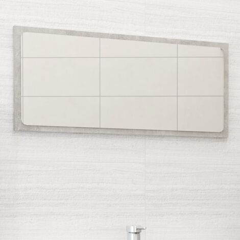 Espejo de baño madera contrachapada gris hormigón 80x1,5x37 cm vidaXL