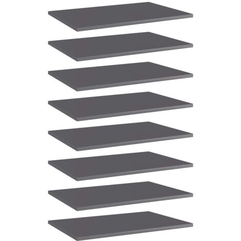 Estante estantería 8 uds contrachapada gris brillo 60x40x1,5 cm vidaXL (1/5)
