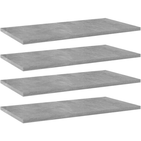 Estante estantería 4uds contrachapada gris hormigón 60x30x1,5cm vidaXL