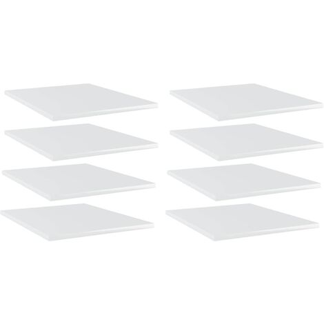Estante estantería 8uds contrachapada blanco brillo 40x50x1,5cm vidaXL (1/5)