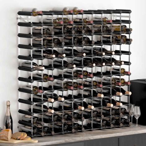 Botellero para 120 botellas madera maciza de pino negro vidaXL