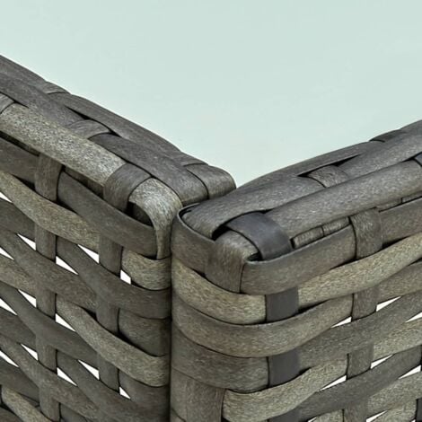 Set de muebles de jardín 4 pzas y cojines ratán sintético gris vidaXL